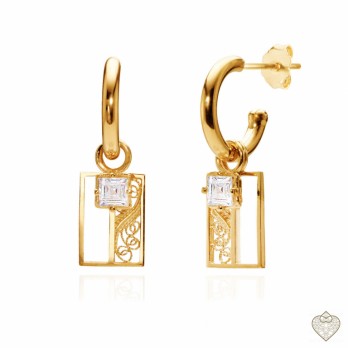 Argolas Saudade PRATA DOURADA