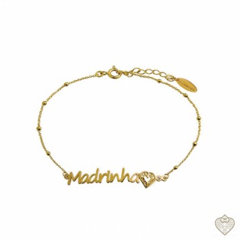 Pulseira Prata Dourada Filigrana Saudade-Madrinha