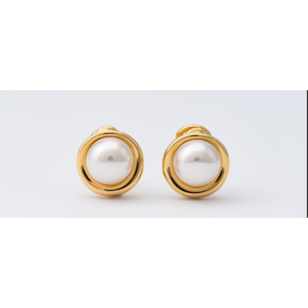 BRINCOS MAJORICA MARGOT PRATA DOURADA