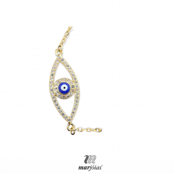 PULSEIRA  PRATA DOURADA OLHO TURCO