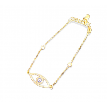 PULSEIRA  PRATA DOURADA OLHO TURCO