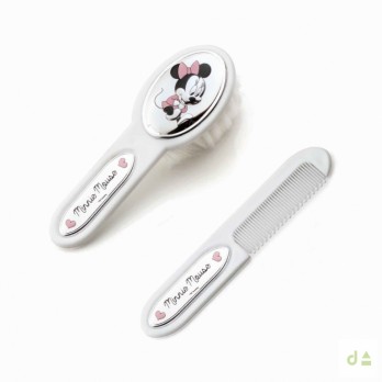 Set Dhome Escova & Pente Minnie  PVD PRATEADO