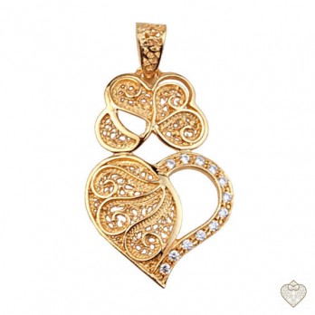 Coração Filigrana - Sol da Ribeira  PRATA DOURADA