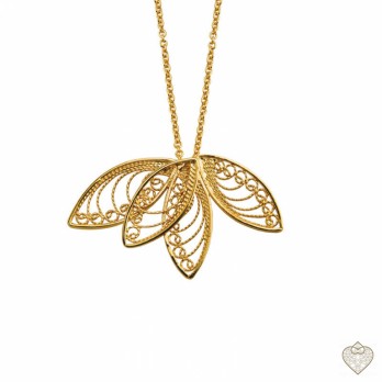 Colar Filigrana Saudade  PRATA DOURADA