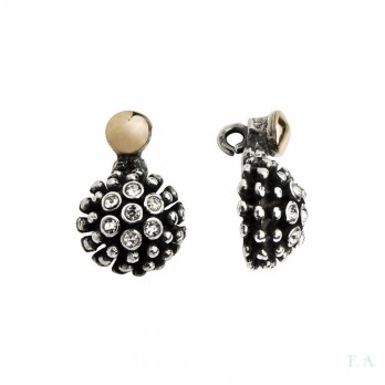 BRINCOS  PRATA E OURO 9K C/ MARCACITES