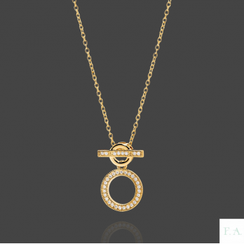 Colar FA com Zircónias PRATA DOURADA