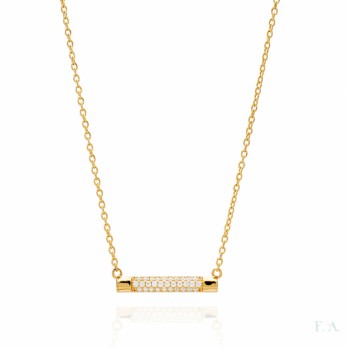 Colar FA com Zircónias PRATA DOURADA