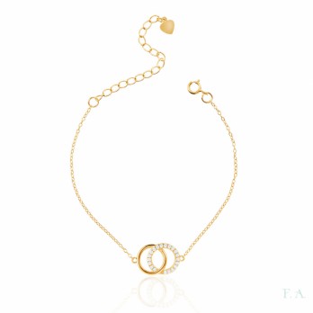 PULSEIRA C/ ZIRCONIAS   PRATA DOURADA