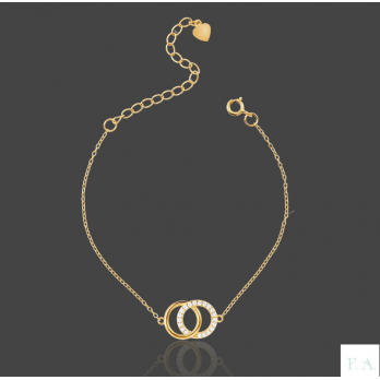 PULSEIRA C/ ZIRCONIAS   PRATA DOURADA