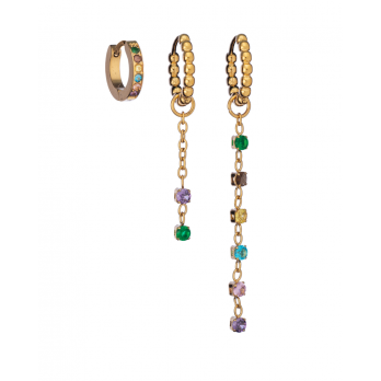 Brincos Anjewels  Beautiful Dour. Crist.Col. Pend.