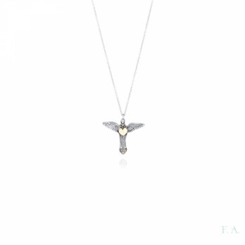 Colar FA Marcassites Prata e ouro 9k