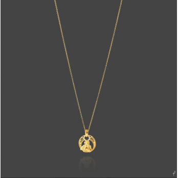 Colar Saudade Anjo  PRATA DOURADA