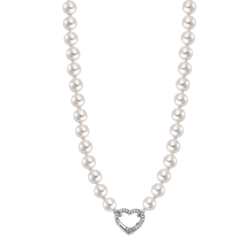 COLAR CORAÇÃO LOTUS SILVER PEARLS LP3535-1/1 PRATA, MULHER