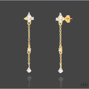 Brincos Link  PRATA DOURADA