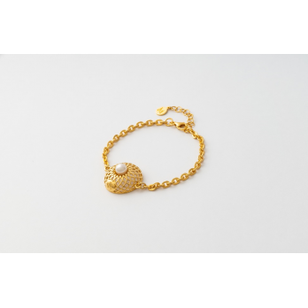 Pulseira Prata Dourada Majorica  Etna