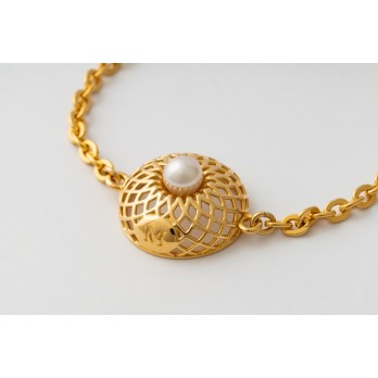 Pulseira Prata Dourada Majorica  Etna