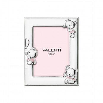 Moldura  Criança com Urso PVD/PRATEADO