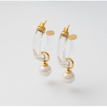 BRINCOS MAJORICA Ayla Prata Dourada