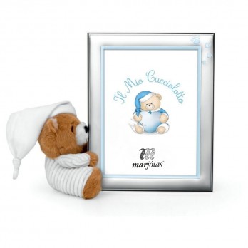 MOLDURA C/URSO PELUCHE AZUL