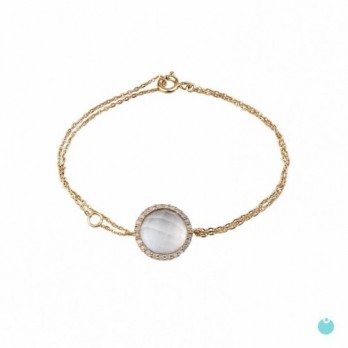 PULSEIRA  PEDRA BRANCA C/ ZIRC. PRATA  LINK