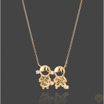 Colar Prata Dourada Saudade Menina & Menino