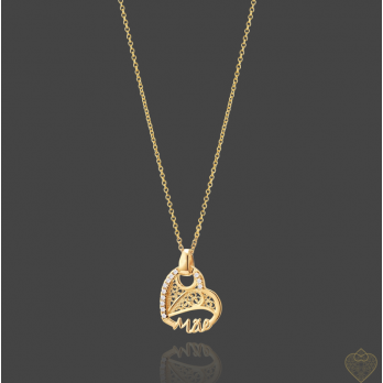 Colar Prata Dourada  Saudade Mãe