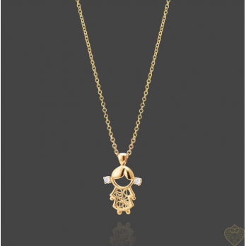 Colar Prata Dourada Saudade Menina