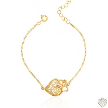 Pulseira Filigrana Saudade  PRATA DOURADA