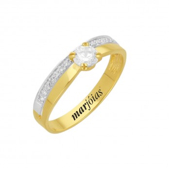 ANEL OURO 19K COM ZIRCÓNIAS