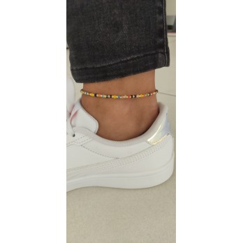 Pulseira Tornozelo Prata Dourada