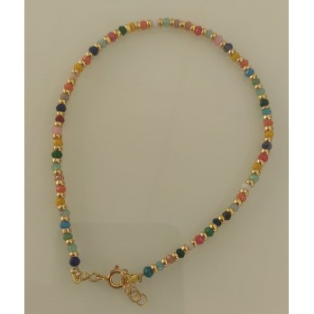 Pulseira Tornozelo Prata Dourada