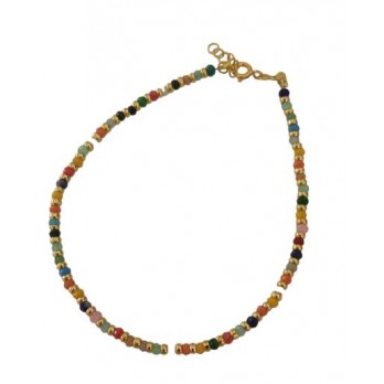 Pulseira Tornozelo Prata Dourada
