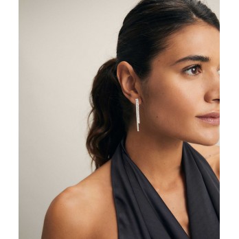 Brincos Bonnie dupla tira com zirconias