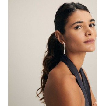 Brincos Bonnie dupla tira com zirconias