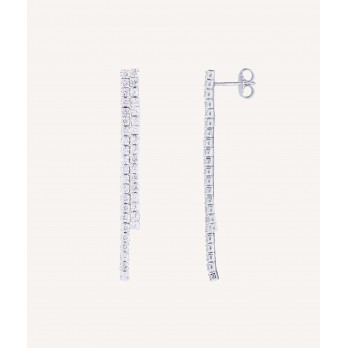 Brincos Bonnie dupla tira com zirconias