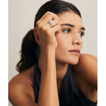 Anel Luz tiras prateadas com circunlides VIDAL & VIDAL