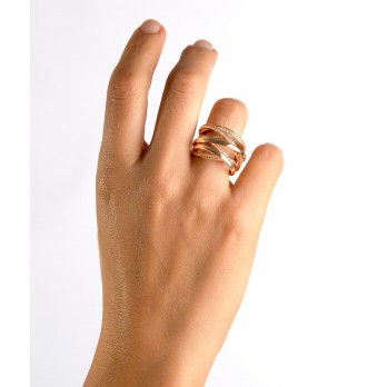 Anel Tiras de zircônias  VIDAL & VIDAL