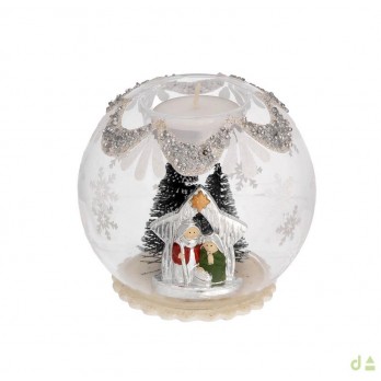 Presépio Dhome com Vela  PVD PRATEADO