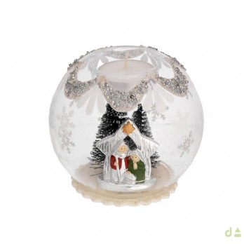 Presépio Dhome com Vela  PVD PRATEADO