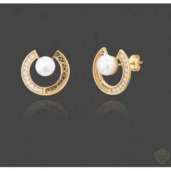 Brincos Filigrana Saudade Prata dourada