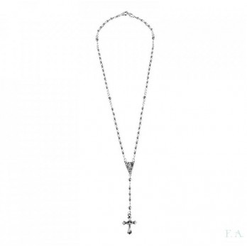 COLAR  TERÇO BOLA 4M  PRATA