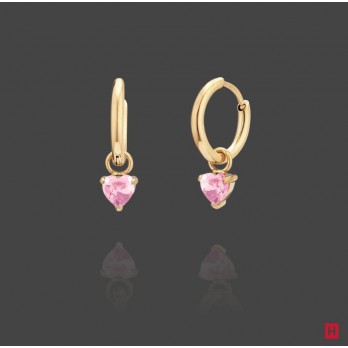 Argolas Hassu  Coração Rosa