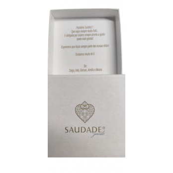 Colar Saudade 4 Meninos/Meninas PRATA DOURADA