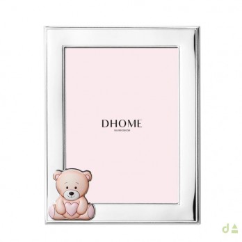 Moldura Dhome Criança Ursinho  PVD/PRATEADO