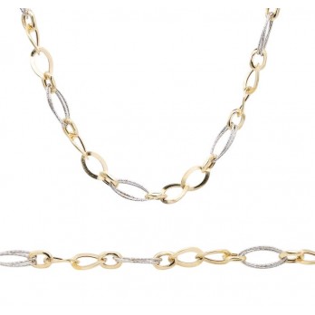 Colar de Elos Bicolores em Ouro 9K