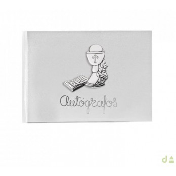 Livro de Autógrafos Dhome Comunhão  BILAMINADO PRATA