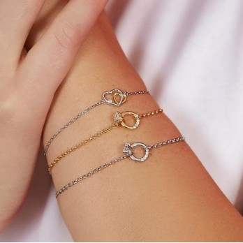 Pulseira Coração Duplo  Prata  Amen Jewelry BRHBGBZ