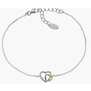 Pulseira Coração Duplo  Prata  Amen Jewelry BRHBGBZ
