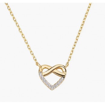 Colar  coração infinito Prata Dourada CLHIGBZ
