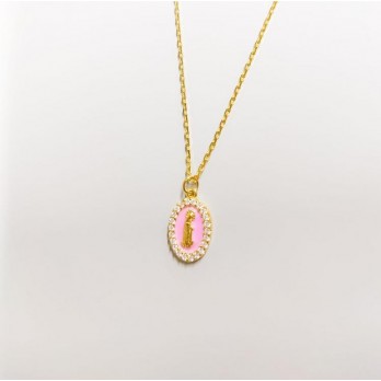 Colar NªSRª Fátima Prata Dourada  Amen Jewelry CLMISMGROF